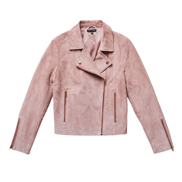 Kendall & Kylie Jackets & Blazers - NWT KK Pink Genuine Suede Moto Rose Gold Zipper XS